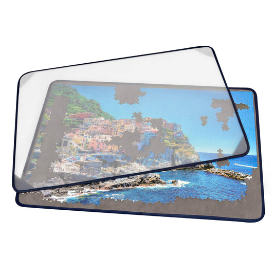 Tektalk Puzzle Board, portable puzzle mat with dustproof cover for puzzle storage, non-slip surface (gray, for up to 1000 pieces)