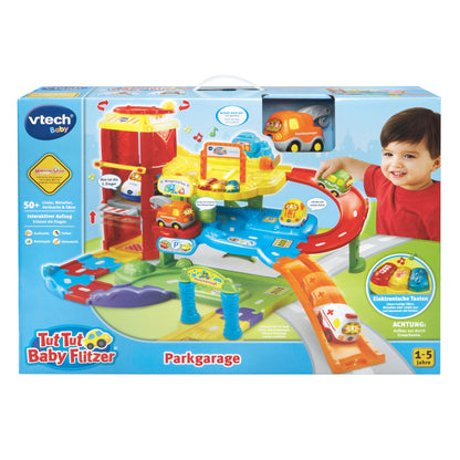 VTech Baby Go! Go! Smart Wheels - Park and Learn Deluxe Garage - Interactive toy with tow truck, elevator, ramp, gas station and more - For children aged 1-5 years.