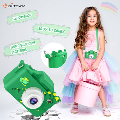 HD dinosaur camera toy, high-resolution video recording, rechargeable and portable - 32GB SD card included - back-to-school and birthday gift for kids aged 3-12.