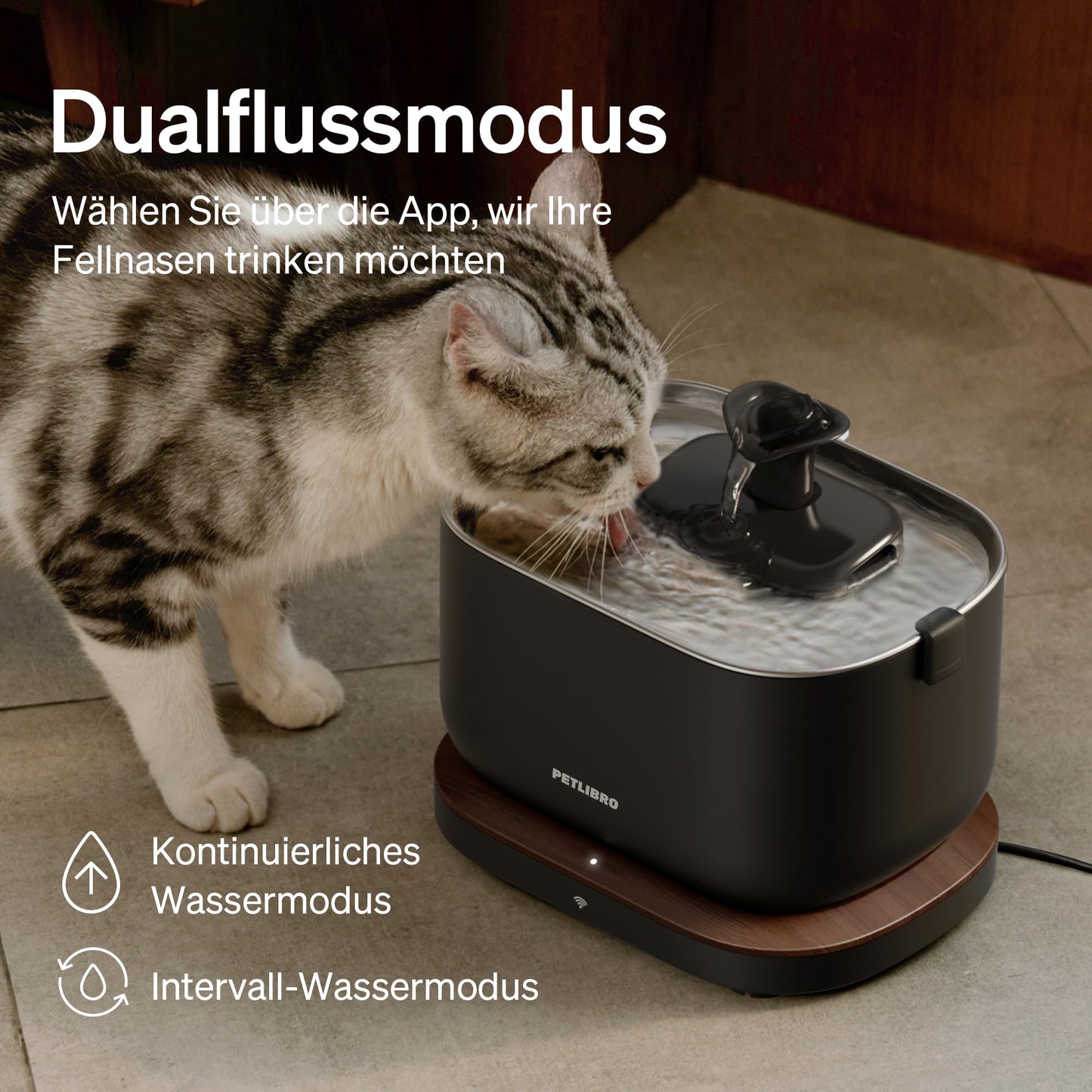PETLIBRO Cat Fountain with App Monitoring Water Dispenser for Cat, Dockstream Automatic Cat Drinking Fountain 2.5L, Intelligent Control System, 2.4GHz Wi-Fi Connection, Easy Cleaning, Ultra Quiet.