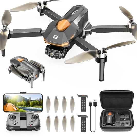 PLEGBLE drone with camera for kids adults, brushless motor mini drone FPV RC quadcopter with WiFi 1080P, altitude hold, 3D flip, headless mode, toy and gifts for boys beginners