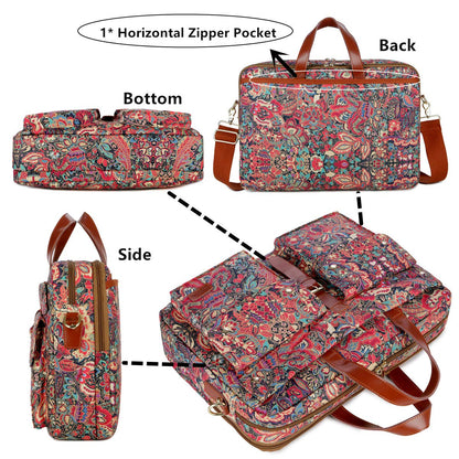 Baosha Women Laptop Bag 17 Inch Briefcase Ladies Shoulder Bags Work Bag Business Bag Multicompartment BC-07 (Multicolor Print HS)