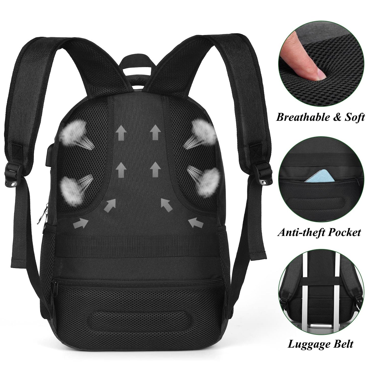 YAMTION backpack for men and women, school bag for boys and girls, teenager laptop backpack for college, school, work, and study.