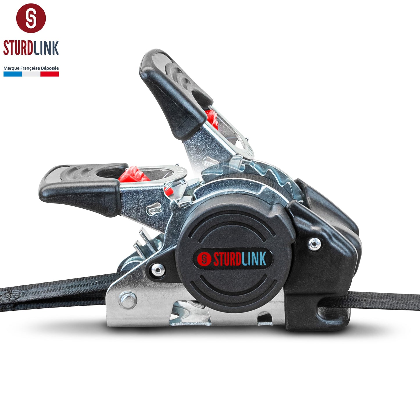 Automatic ratchet strap 3m 25mm with S hook 300kg/600kg | Set of 4 self-retracting ratchet straps | Automatic strap winder | Tie-down strap for car trailers, quads, motorcycles.