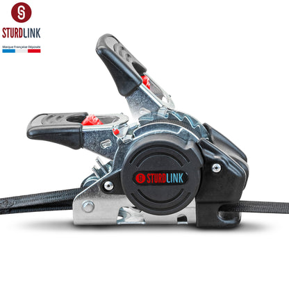 Automatic ratchet strap 3m 25mm with S hook 300kg/600kg | Set of 4 self-retracting ratchet straps | Automatic strap winder | Tie-down strap for car trailers, quads, motorcycles.