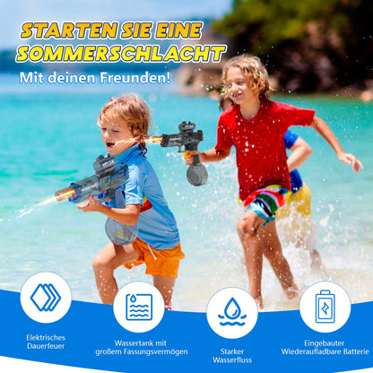 Maxee Electric Water Gun with muzzle light, automatic water gun with 7-8 m range, rechargeable water gun, water gun for kids/adults summer pool, beach.