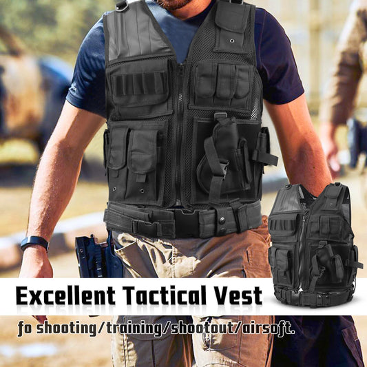 QUOTRE Outdoor Tactical Vest, Military Vest, Airsoft Vest, Tactical Assault Vest, Hunting Vests tailored for camping, hiking, CS field outdoor combat training.