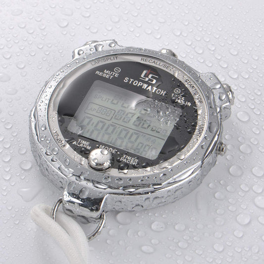 LAOPAO Stopwatch, 1/1000 Second Precision 100 Lap Memory Data LCD Electronic Digital Chronograph Timer with Light Function & Silent Function for Football Sports Referee Trainer