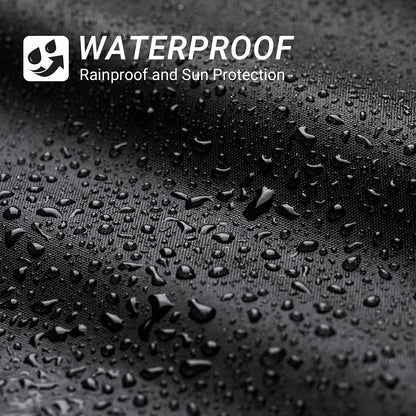 Favoto Motorcycle Cover Outdoor 210T Oxford Fabric Cover Indoor Motorbike Double Stitched with Waterproof Stripes Enhanced Lock Hole 295cmx105cmx125cm