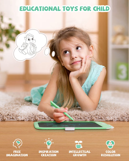 10-inch LCD writing tablet, electronic digital writing and color screen graffiti board, gifts for kids and adults aged 3, 4, 5, 6, 7, 8 (Green)