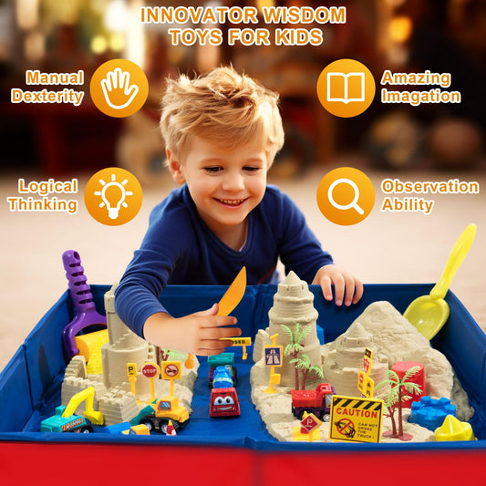 CROSOFMI Magic Sand For Kids Set Play Sand Foldable Sandbox for Boys Girls 3 4 5 6 7+ Years Old