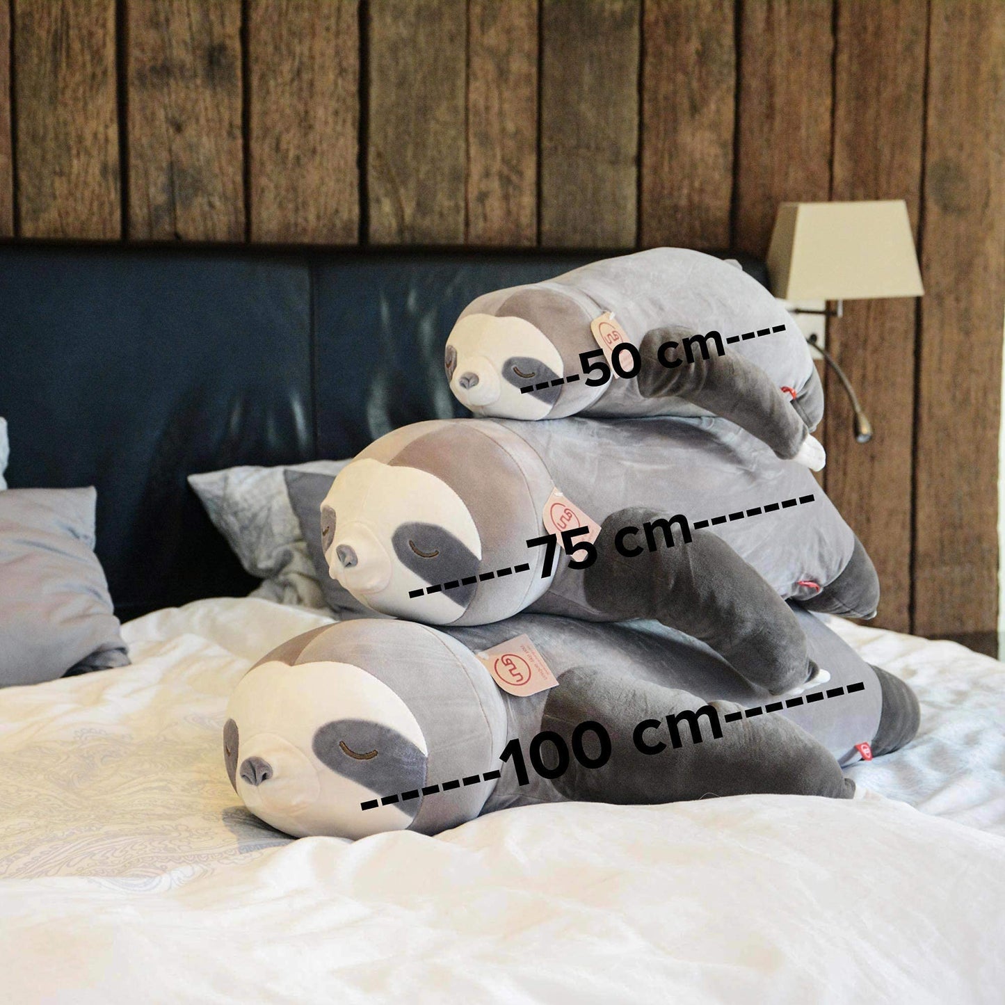 UNUS Sloth Plush Toy Pillow, 50 cm, Gray, Side Sleeper Pillow soft and fluffy, Nursing Pillow, Pregnancy Pillow