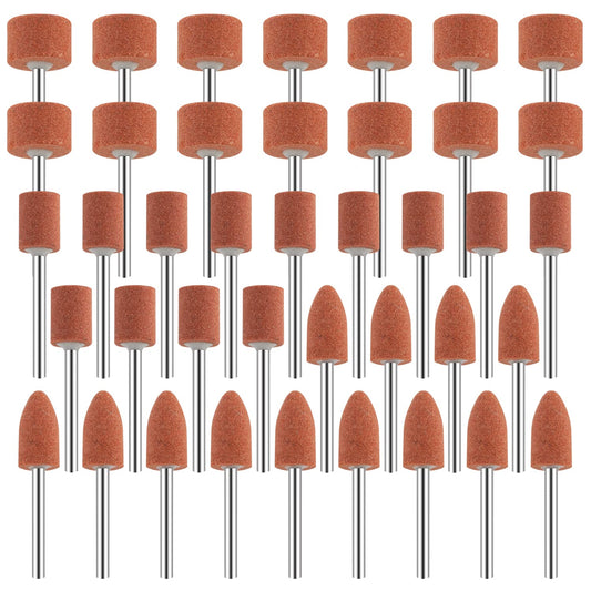 42pcs Corundum Grinding Tip Set, Stone Grind Polishing Head, Grinding Attachments for Dremel Rotary Tool Accessories 1/8" Shank for Grinding, Polishing, Deburring