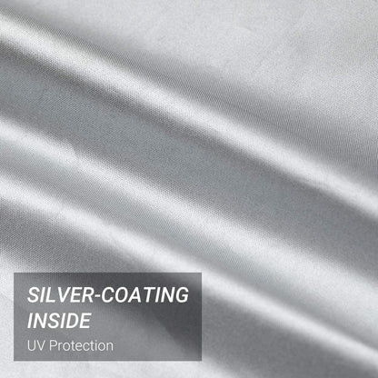Favoto Motorcycle Cover Outdoor 210T Oxford Fabric Cover Indoor Motorbike Double Stitched with Waterproof Stripes Enhanced Lock Hole 295cmx105cmx125cm
