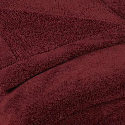 CelinaTex Plush Oversized Cuddle Blanket XXL 220 x 240 cm Bordeaux red Throw Blanket Couch warm Living room soft Microfiber Fleece Oeko-TEX Montreal
