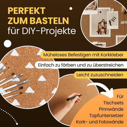 Cork board 100x50cm 30mm thick I Natural cork board for pin board, wall decoration or soundproofing I Environmentally friendly DIY project material for crafting & model making.