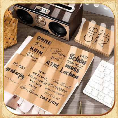 Tenare 30 Pieces Mini Notebooks with Quote Small Inspirational Notebooks Lined Pocket Diary Notepads Party Favors Gifts for School Office Home, 10 Styles (Kraft Paper Cover)