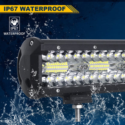 Willpower 12 inch 30CM 240W Led work light Bar + 4 inch 10CM 60W Led spotlight + Wiring Harness 12V 24V Floodlight Spot Led Bar for Offroad Car Tractor Auxiliary Lights Reverse Lights