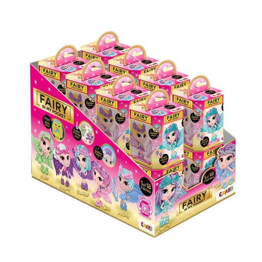 CRAZE Fairy In My Pocket complete counter display | 16 piece set fairy dolls with wings, 16x fairy figures for collecting with special effects, tooth fairy gifts girls.