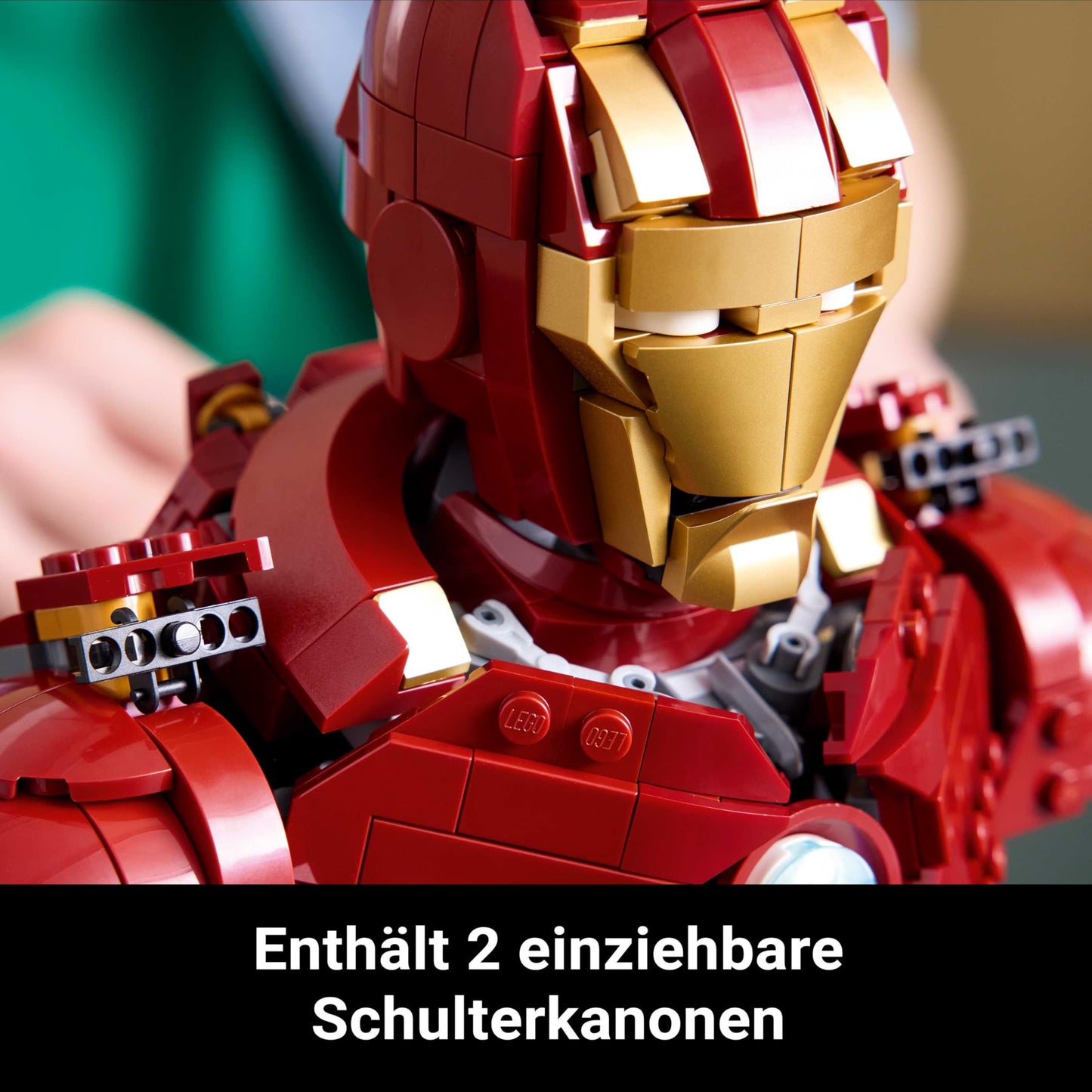 LEGO | Marvel Iron Man MK4 Bust - Adult building set for display including Tony Stark minifigure, with retractable cannons and a swiveling head - Collectible & gift idea for fans - 76327