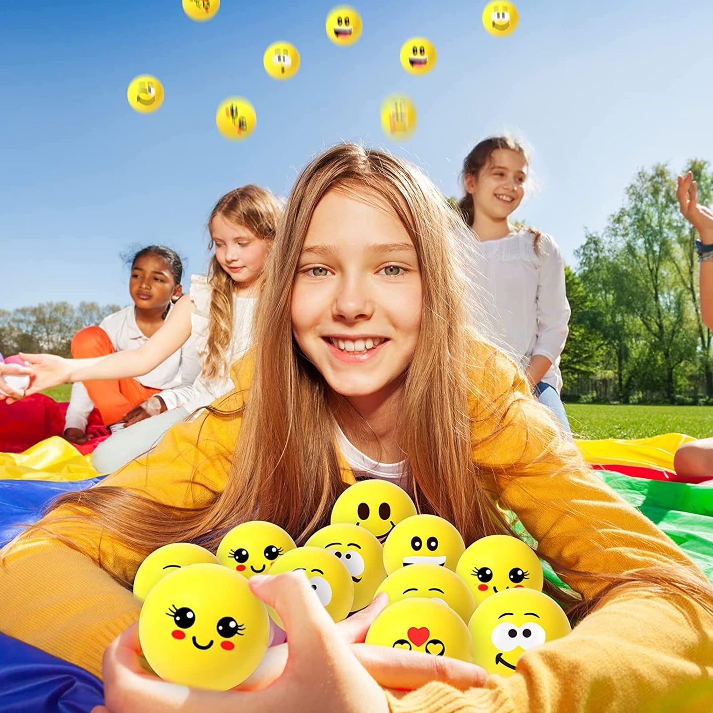 30 pieces of anti-stress balls for children and adults, smiley face stress balls, 1.6 inch mini foam stress relief balls, stress relief toys for children's birthday party favors (cute style)