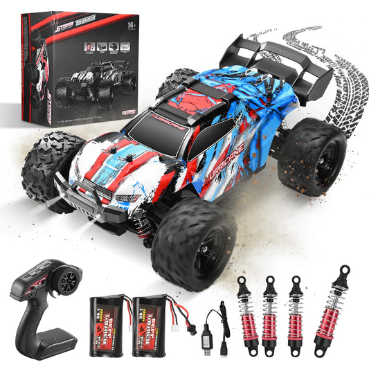 1:18 remote control car, all-wheel off-road RC car, 2 batteries, 40 minutes runtime, 2.4GHz all terrain high-speed RC crawler 50 km/h, outdoor indoor vehicle toy for adults and kids.