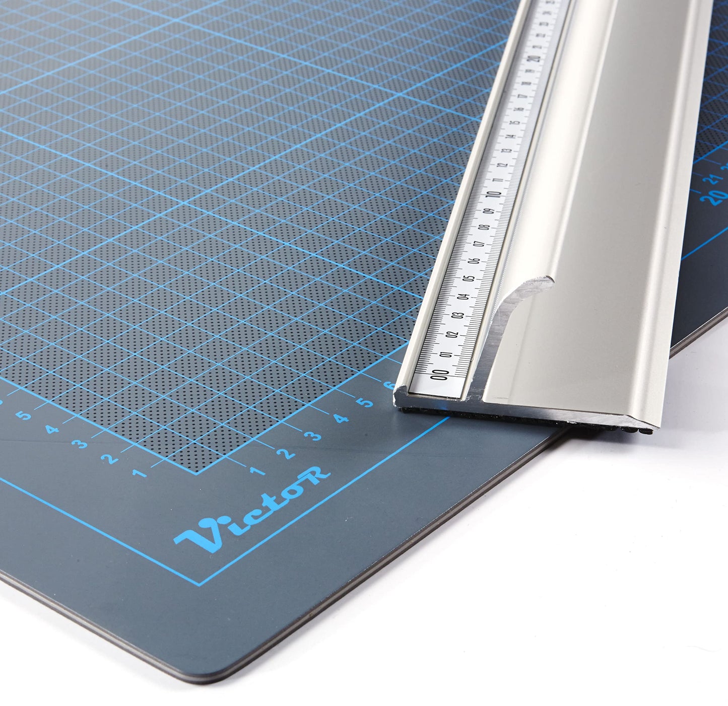 Victor Bar cutting ruler 50cm made of aluminum professional version non-slip - Metal ruler - Aluminum ruler 50cm - Cutting ruler with steel edge - Steel ruler 500mm - Cutting ruler