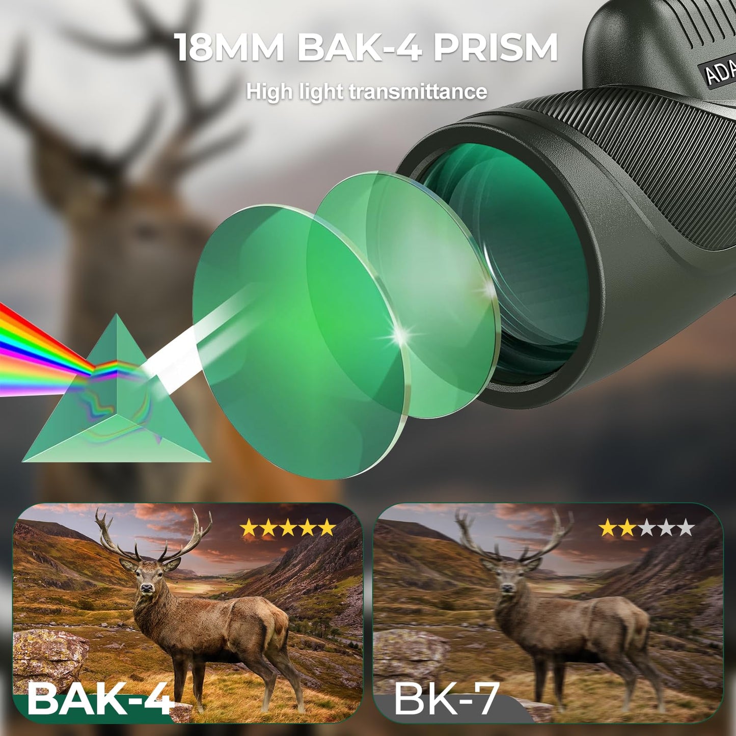 12x56 High-Resolution Monocular with Smartphone Adapter, Upgraded Tripod, Hand Strap - High-performance monocular, lightweight with clear field of view.