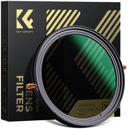 K&F CONCEPT 67mm polarizer (CPL) & ND2-ND32 filter 2-IN-1 multifunctional filter (1-5 stops)