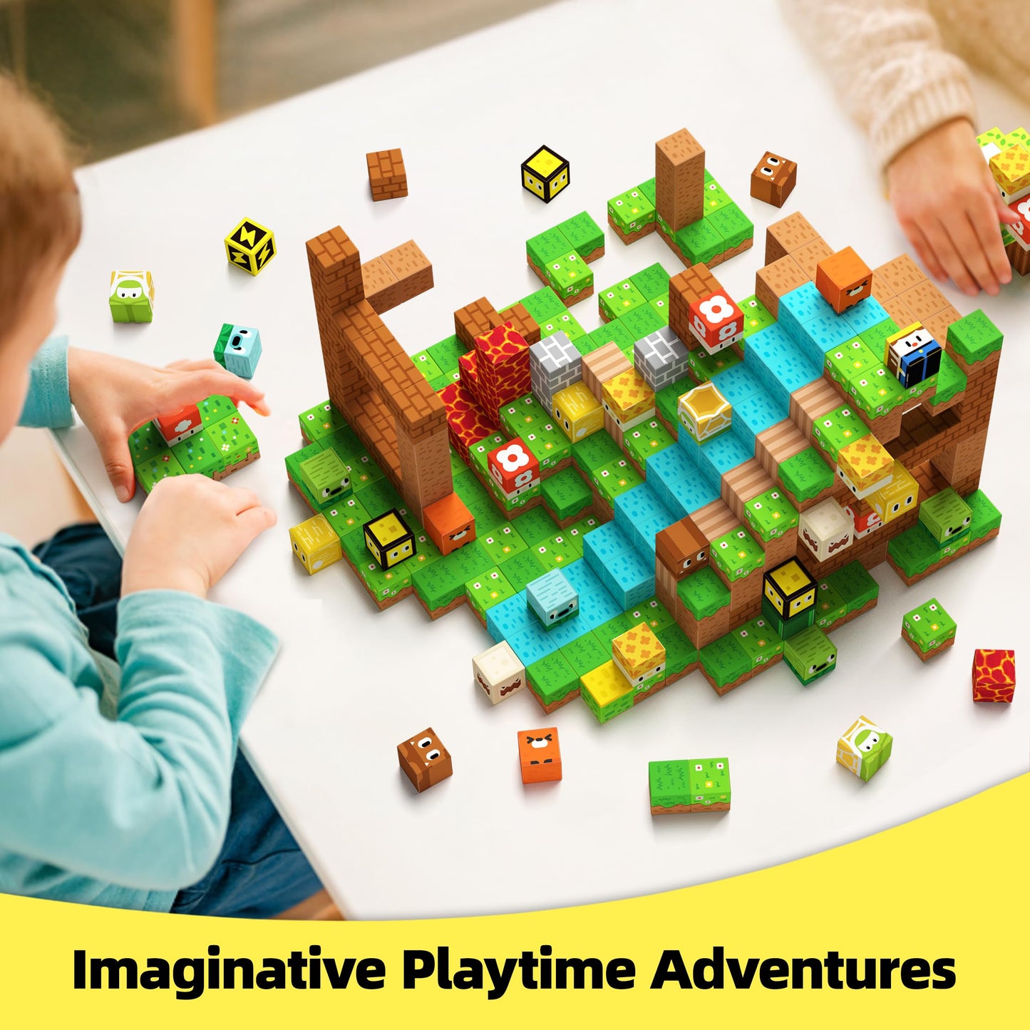 GobiDex Magnetic Building Blocks 2.5CM 100 Pieces, Lumberjack Adventure with Magnetic Cubes for Kids, Magnetic Game Children's Toy for Boys and Girls ages 3-12, Upgrade.