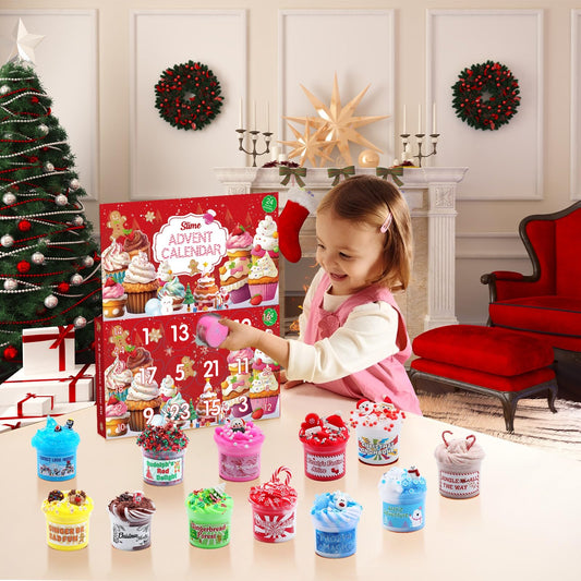Funewest Slime Advent Calendar 2025 Kids - 24 Days Slime Set Christmas Calendar, Christmas Surprises Gift for Kids, Girls, Teenagers, and Boys
