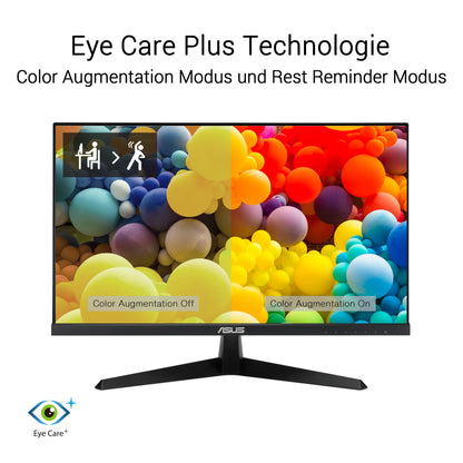 ASUS Eye Care VY279HGR - 27 inch Full HD Monitor - 120 Hz, 1ms MPRT, AdaptiveSync, GameFast Input - IPS Panel, Vesa 100x100, 16:9, 1920x1080, HDMI, D-Sub