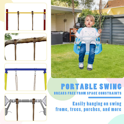 CCLIFE baby swing with swing frame children's swing swing frame outdoor and indoor adjustable from 2 years ZERRO