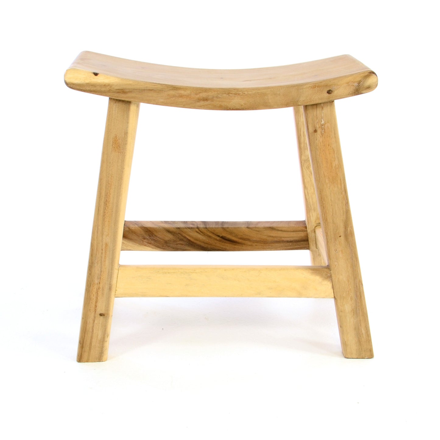 Divero Suar Wood Lagos Stool, untreated - Pure handmade - Color: Natural-Brown