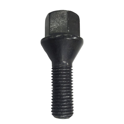 20 wheel bolts cone seat black M14x1.5 28mm