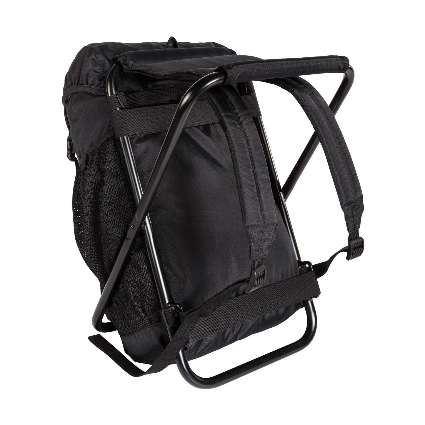 Tatonka Fishing Chair 20L - Backpack with built-in stool and 20 liters volume - Features a sturdy aluminum frame - Supports up to 100 kg (black)