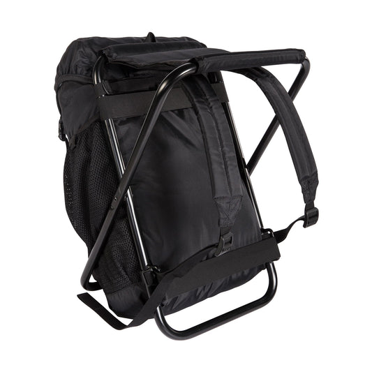 Tatonka Fishing Chair 20L - Backpack with built-in stool and 20 liters volume - Features a sturdy aluminum frame - Supports up to 100 kg (black)