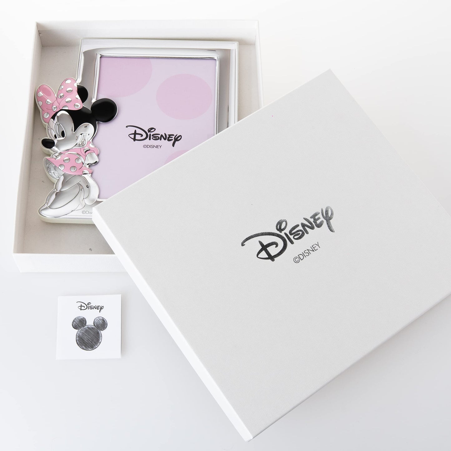 Disney Baby - Picture frame - for tables or bedside tables in the nursery - with colorful details - Minnie Mouse design - silver.