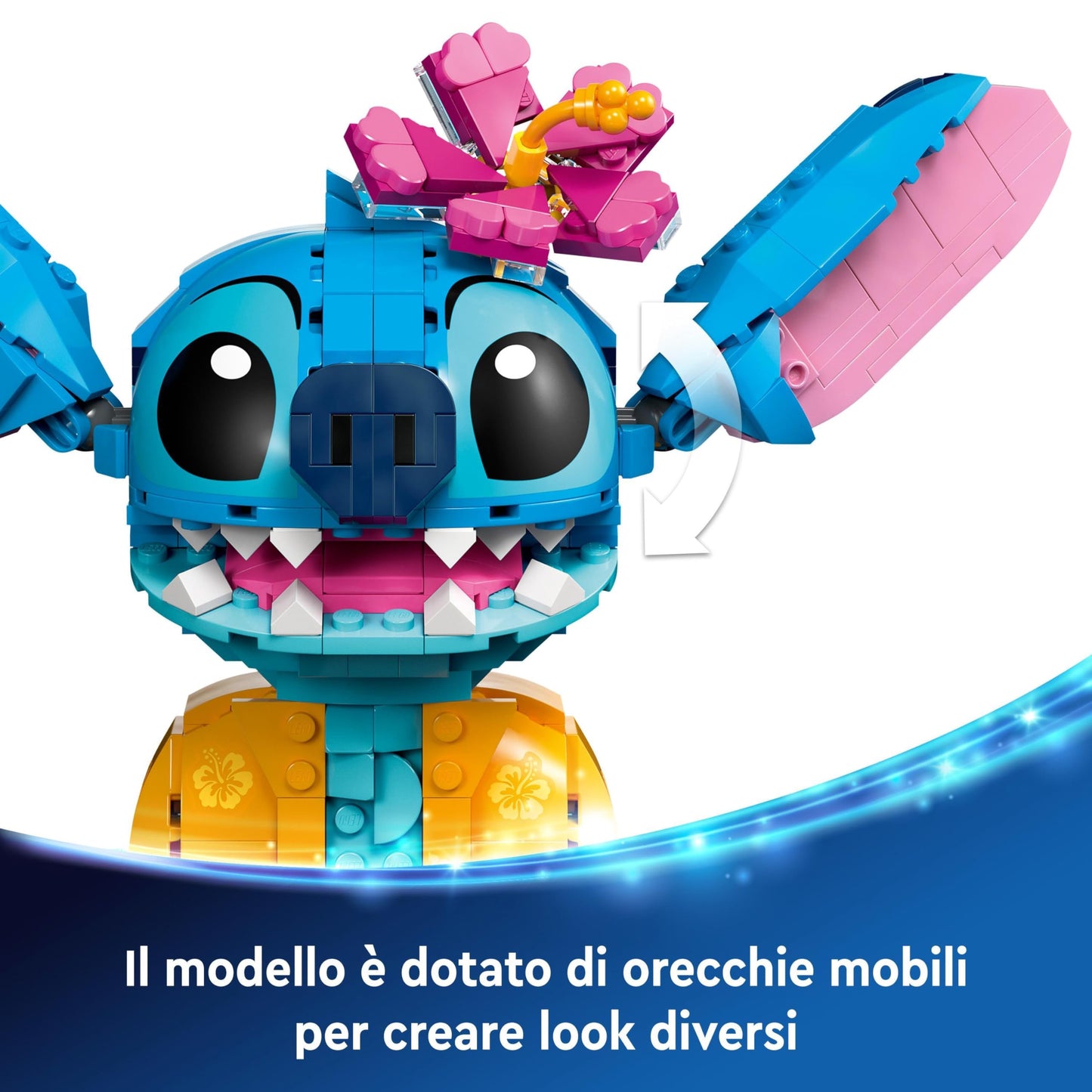 LEGO | Disney Stitch, building and playset for kids, figure with ice cream cone, toy & 10311 Icons Orchid, artificial plant set with flowers.