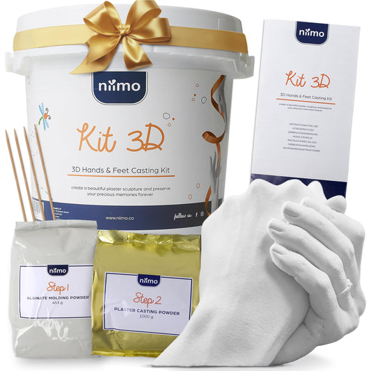 Niimo® 3D handprint set for couples - personalized gifts for women & men, detailed couple gifts for weddings, engagements, and more, easy with video tutorial.