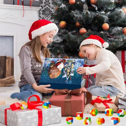 Advent calendar 2024 puzzle, 24 day Christmas countdown calendar puzzle with metal brain teasers for kids and adults challenge (plastic)