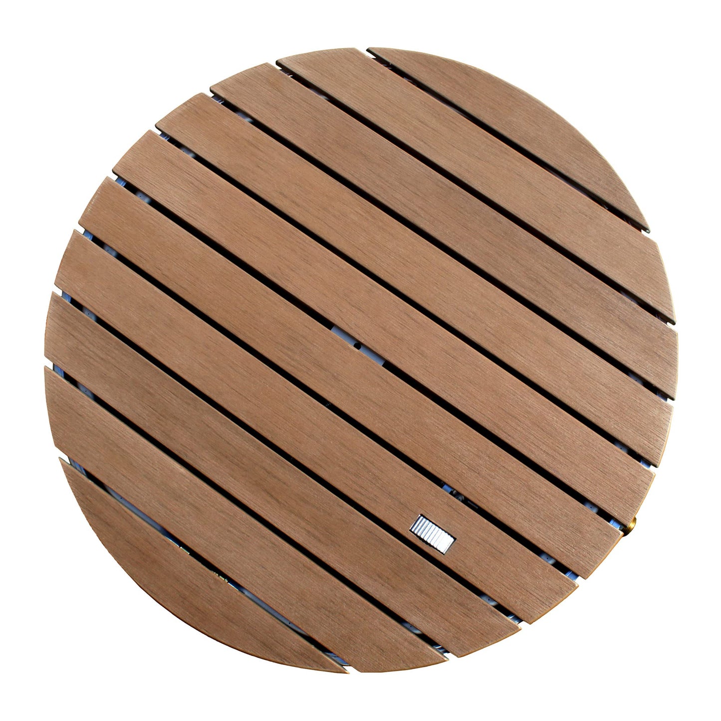 @tec Garden shower Outdoor shower made of WPC, in wood look, Mobile floor shower camping shower, sauna & pool shower with base plate for the garden, Outdoor Shower - round, 70x7.5cm