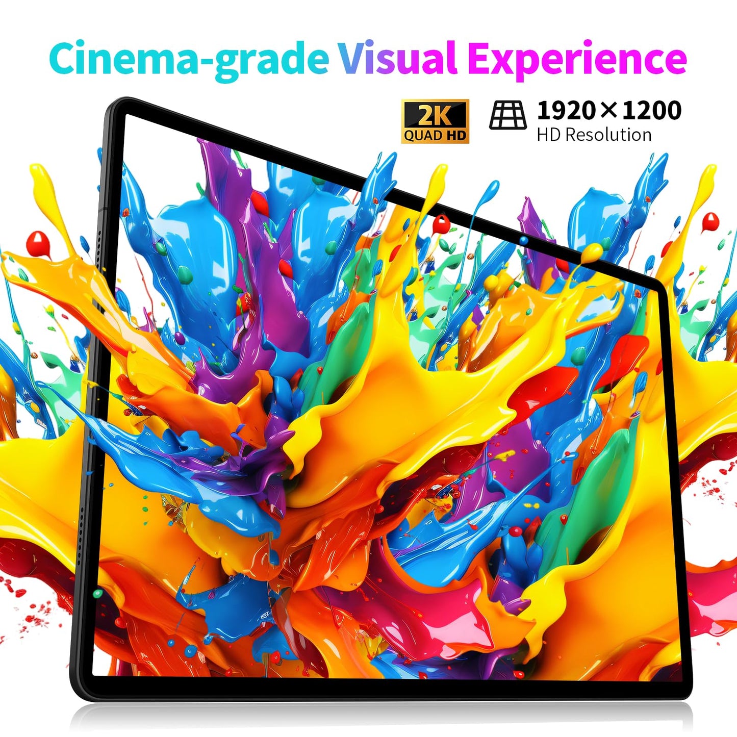 TECLAST T65 MAX 13-inch Android tablet with Helio G99 for gaming, 20GB RAM+256GB ROM (expandable to 2TB). Features 10000mAh battery, Widevine L1, 4G LTE SIM + 5G WiFi, GPS/GMS, 13MP+8MP cameras, and BT5.0. Large display for immersive experience.