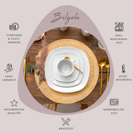Singer | Coffee Mug Set Bilgola 6-piece porcelain mug set for 6 people, tea mugs, expandable, everyday, breakfast, capacity: 350 ml | PREMIUM COLLECTION