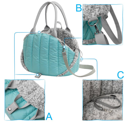 Dog bag, baby sling, pet carrier, adjustable height, dog accessories, travel crate, transport bag, turquoise, 47x29x32 cm.
