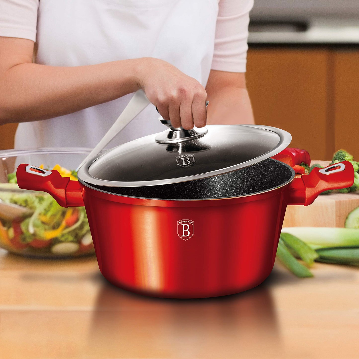 Berlinger Haus 15Pcs Metallic Cookware Set - Burgundy