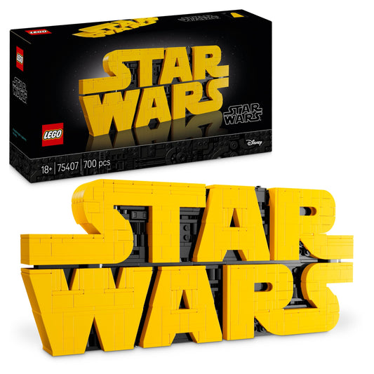 LEGO Star Wars 75407 Star Wars Logo Brick - Collectible building set for adults - Pop culture model - Display piece for office - Gift idea for adult and teen fans