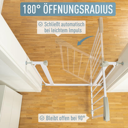 ib style baby stair gate Berrin 58-185 cm, door gate, child stair gate, No drilling, White, 88-96 cm