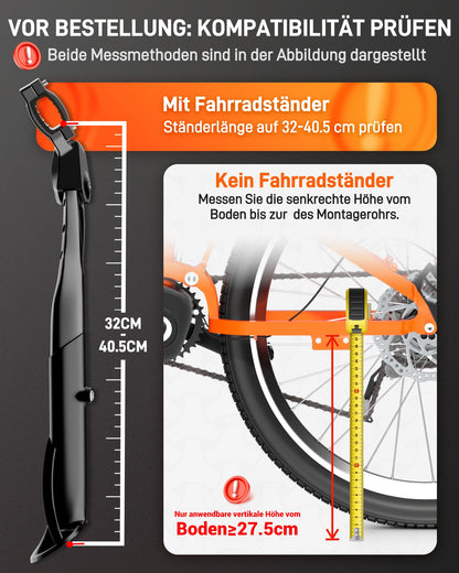 HENMI Bike Stand 24-29 Inch Pro+, Height Adjustable Rear Bike Stand for E-Bike, Mountain Bike, Trekking Bike, City Bike, Road Bike