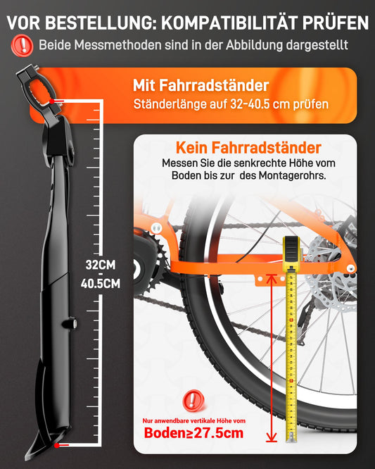 HENMI Bike Stand 24-29 Inch Pro+, Height Adjustable Rear Bike Stand for E-Bike, Mountain Bike, Trekking Bike, City Bike, Road Bike
